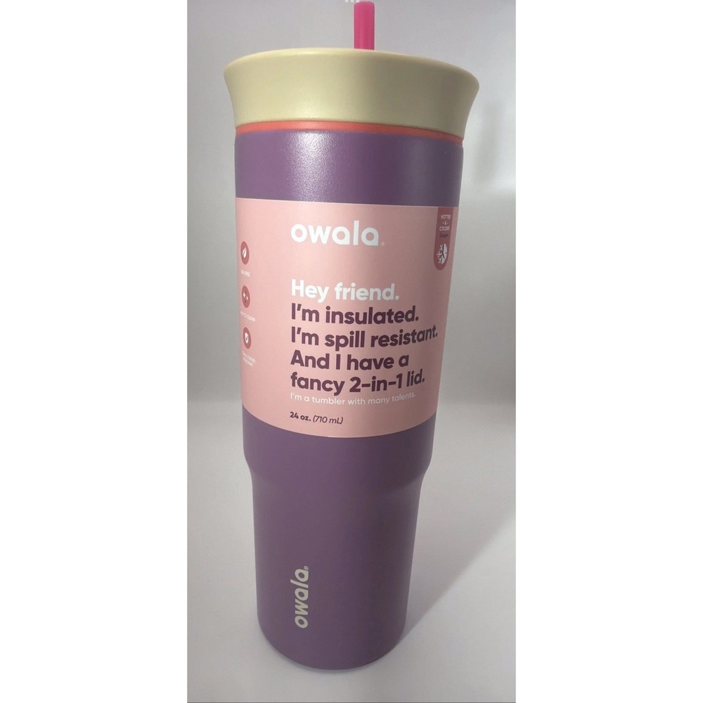Owala 24 Oz Tumbler Insulated Spill Resistant 2in1 Lid Sip Straw Smell The Roses